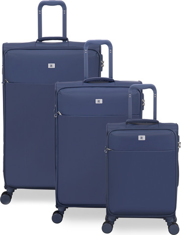 סט מזוודות בד קלות 3 יח' 30/25/20 מבית IT Luggage דגם Lustrous Luxe בצבע כחול